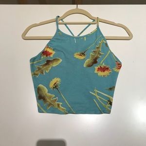 Topshop Floral Crop Top